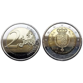 2018 2 Euro UNC emlékérme Spanyolország VI. Fülöp király 50. születésnapja