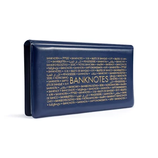 Leuchtturm Route bankjegytartó zsebalbum 20 db bankjegyhez, 182 × 92 mm-ig, kék