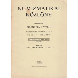 Numizmatikai Közlöny – 1979–1980 (LXXVIII–LXXIX. évfolyam)