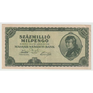 1946 100 millió Milpengő bankjegy