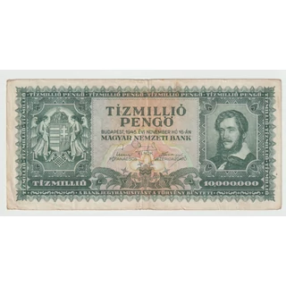 1945 10 millió Pengő bankjegy