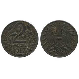 1917 2 Heller Osztrák forgalmi érme