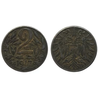 1917 2 Heller Osztrák forgalmi érme