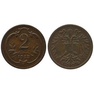 1913 2 Heller bronz érme