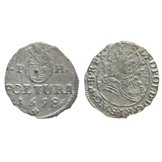 1698 I. Lipót poltura ezüst érme PH - Éh 1093