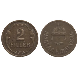 1937-es 2 Fillér – Bronz forgalmi érme