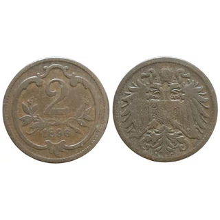 1896 2 Heller bronz érme