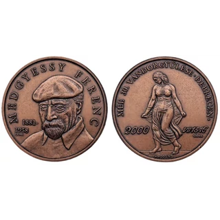 2000 MÉE Debreceni Csoport XXV. vándorgyűlés Medgyessy Ferenc Piefort emlékérme 62,65 g Dupla vastag - Ritka! Mindössze 25 db!