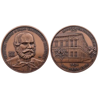 2002 MÉE Bajai Csoport XXXII. Vándorgyűlés Piefort emlékérme 61,48 g Dupla vastag - Ritka! Mindössze 15 db!