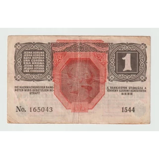 1916 1 Korona bankjegy D.Ö. felülbélyegzéssel