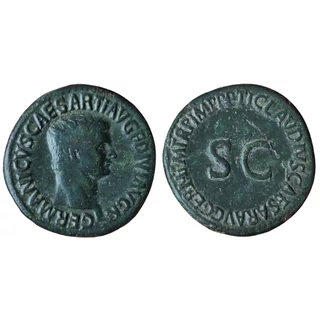 Germanicus AS római bronz érme Kr. u 42. - Germanicus Caesar –  (Claudius-kori veret) RIC 106
