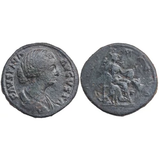 Faustina Minor sestertius római bronz érme – MAGNA MATER Marcus Aurelius uralkodása alatt, Kr. u. 161–176 RIC 1663 · Seaby 5281