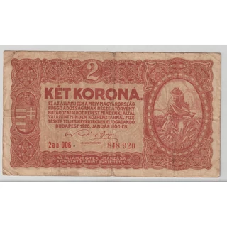 1920 2 Korona Államjegy