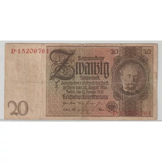 1929 20 Márka Zwanzig Reichsmark – Németország (Weimari Köztársaság)