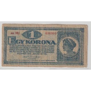 1920 1 Korona Államjegy