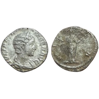 Julia Mamaea Denarius, római ezüst érme VESTA – Kr.u. 226, RIC 360