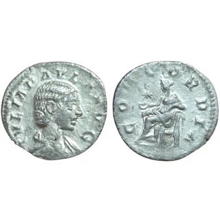 Julia Paula Denarius, római ezüst érme CONCORDIA – Kr.u. 219–220, RIC 211