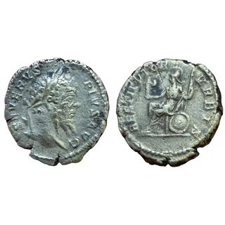 Septimius Severus Denarius, római ezüst érme RESTITVTOR VRBIS – Kr.u. 201-210, RIC 288