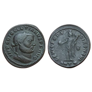 Diocletianus Follis, római bronz érme – Kr.u. 302-303, RIC 56a