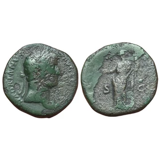 Hadrianus Sestertius, római bronz érme – Kr.u. 125-128, RIC 637