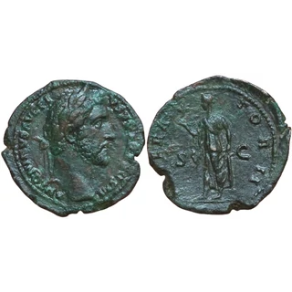 Antoninus Pius As, római bronz érme – Kr.u. 143-144, RIC 730