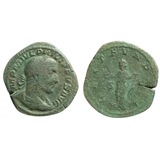 I. Philip Sestertius, római bronz érme – Kr.u. 244-249, RIC 176a