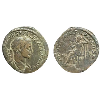 Severus Alexander Sestertius, római bronz érme – Kr.u. 223, RIC 407