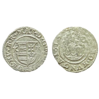 1615-ös II. Mátyás ezüst denár – K-B verdejelű, Madonna ábrázolással
