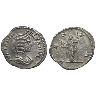 Julia Domna Denarius, római ezüst érme – Kr.u. 213, RIC 390