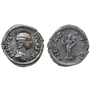 Plautilla Denarius, római ezüst érme – Kr.u. 202-205, RIC 367