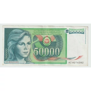 1988 50000 dinár bankjegy Jugoszlávia