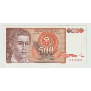 1991 500 dinár bankjegy Jugoszlávia