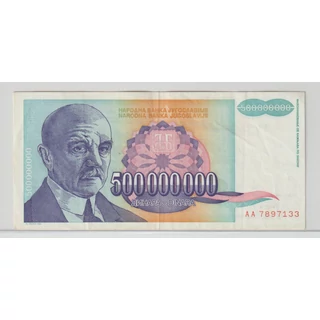 1993 500000000 dinár bankjegy Jugoszlávia