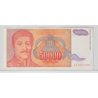 1994 50000 dinara bankjegy (Jugoszlávia) aUNC