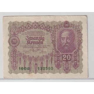 1922 Zwanzig Kronen (20 Korona) bankjegy