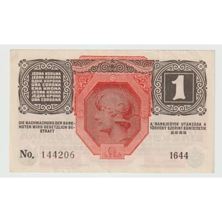 1916 1 Korona bankjegy D.Ö. felülbélyegzéssel
