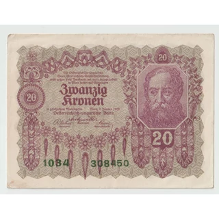 1922 Zwanzig Kronen (20 Korona) bankjegy