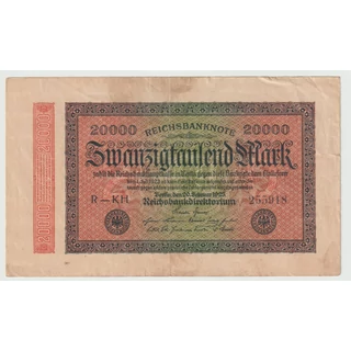 1923  20 000 Mark (Márka, Reichsbanknote) bankjegy - Németország
