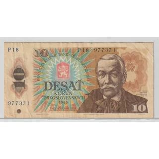 1986 10 Korona bankjegy ( Csehszlovákia)