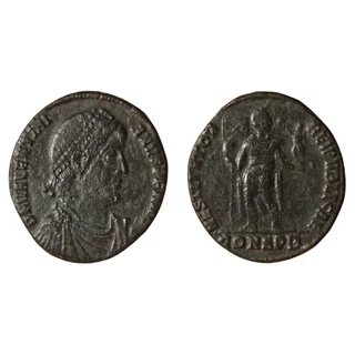 Valentinianus I AE1 római bronz érme RESTITVTOR REIPVBLICAE – Constantinopolis verde – Kr.u. 364-367, RIC IX 15 Nagyon ritka!