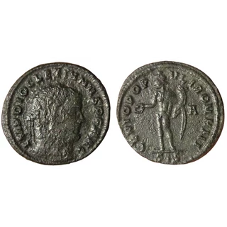 Diocletianus Follis, római bronz érme – Kr.u. 296, RIC VI 96a