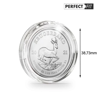 Leuchtturm Ultra Perfect Fit érmekapszulák – 1 oz ezüst érmékhez (39 mm, pl. Krugerrand, Britannia), 10 db/csomag