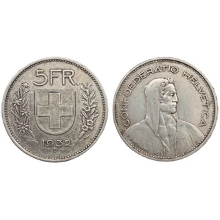 1932 5 Franc ezüst forgalmi érme - Svájc