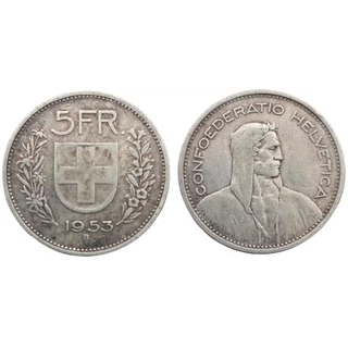 1953 5 Franc ezüst forgalmi érme - Svájc