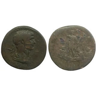 Traianus sestertius, római bronz érme  Kr.u. 116 – ARMENIA ET MESOPOTAMIA IN POTESTATEM REDACTAE RIC 642