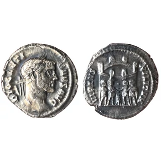 Diocletianus Argenteus római ezüst érme – VIRTVS MILITVM, Kr. u. 284–305 · RIC VI 27/a