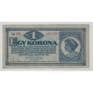 1920 1 Korona Államjegy