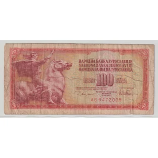 1978 100 dinár bankjegy Jugoszlávia
