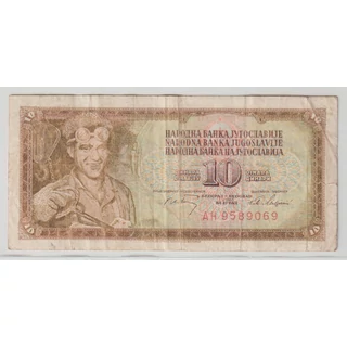 1968 10 dinara bankjegy (Jugoszlávia) 