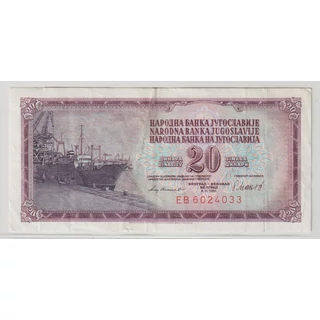 1981 20 dinár bankjegy Jugoszlávia